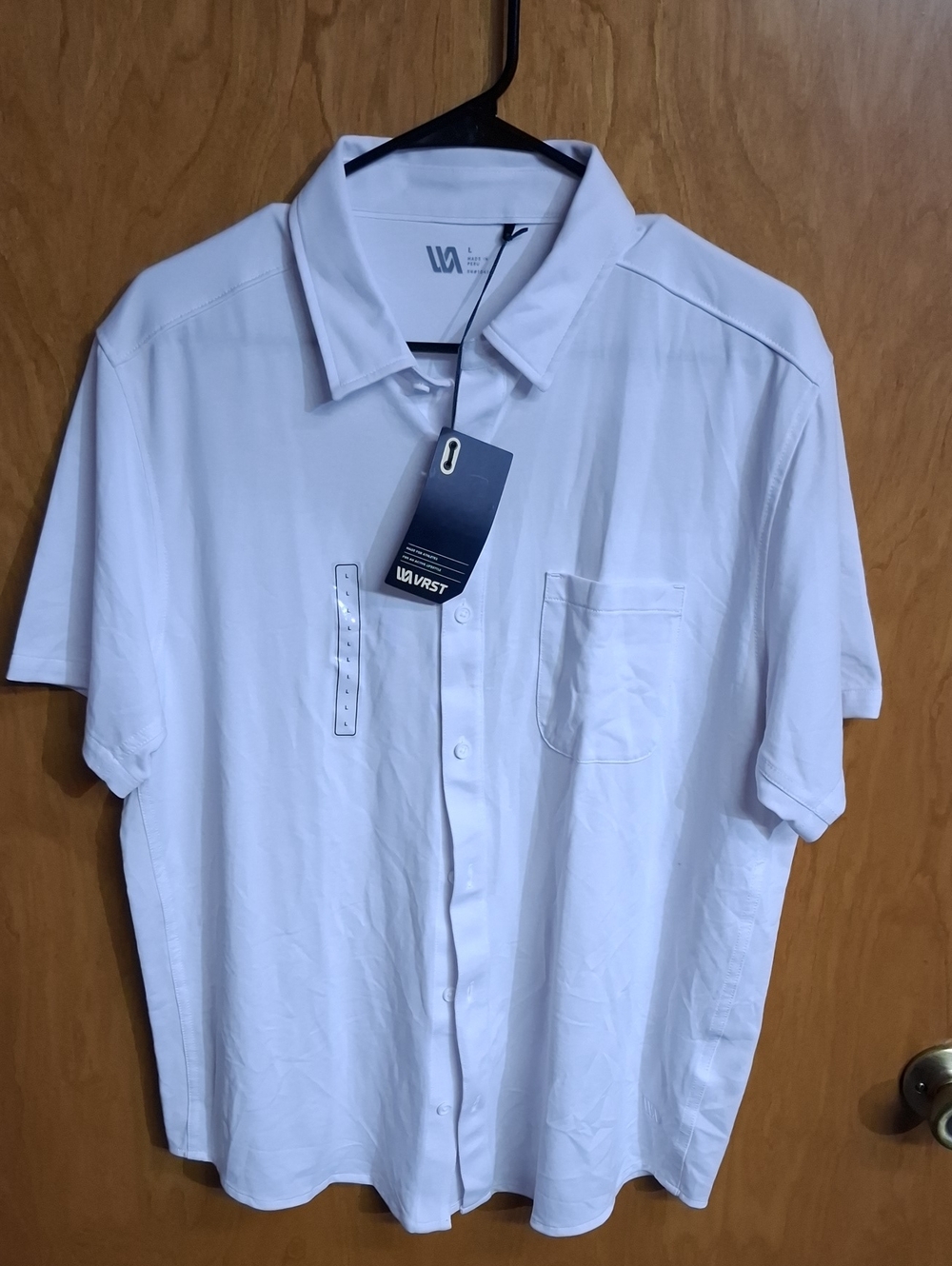 Men's White VRST Short-Sleeve Button-Up Shirt